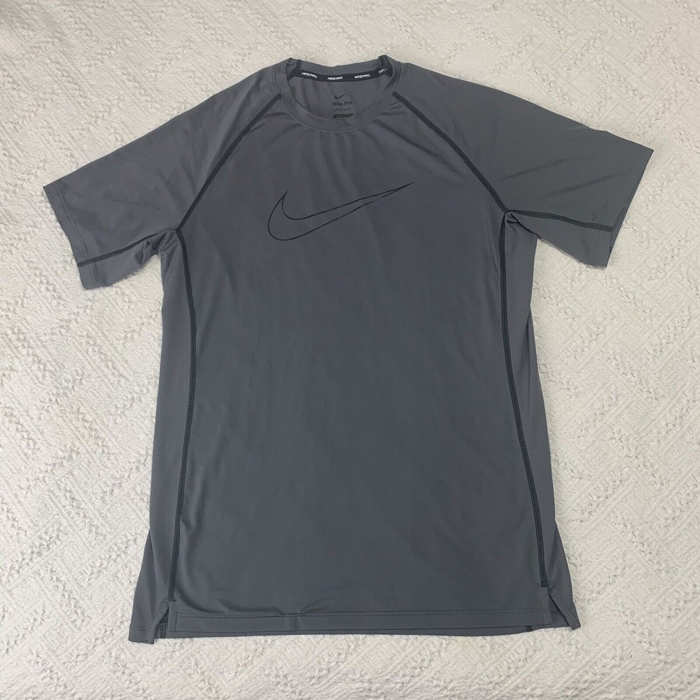 Nike Pro Dri-Fit Large Slim Fit Men’s Gray T Shirt Gym Sports Training
